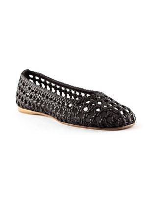 Dark brown woven leather ballerina flats PALOMA BARCELO | 302401CHOCOLATE